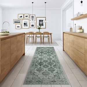Area Rugs Machine Washable Rugs for Living Room Bedroom, Vintage Boho Non Slip Soft Accent Distressed Print Thin Carpet - 1 of 4