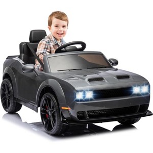 Kids Electric Car | Licensed Dodge Challenger Ride-On 12V Battery-Powered Vehicle with Remote, LED Lights, Bluetooth, MP3 for Boys and Girls - 1 of 4