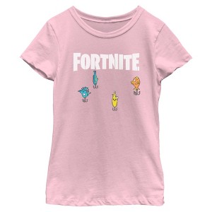 Girls Fortnite Fishing Lure White Logo T Shirt - 1 of 4