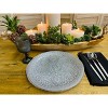 Essential Decor & Beyond 13" Silver Glass Charger with Flowery Modern Design Set of 4 - 2 of 4