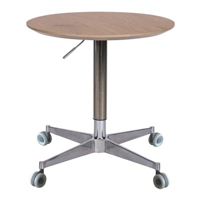 FONTOI 360 Swivel Desk, Portable Adjustable Desk, Movable Stand Desk, Bar Table for Dining Room, Kitchen, Natural Wood, 27.5"*32.2"*27.5"
