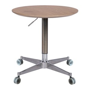 FONTOI 360 Swivel Desk, Portable Adjustable Desk, Movable Stand Desk, Bar Table for Dining Room, Kitchen, Natural Wood, 27.5"*32.2"*27.5" - 1 of 4