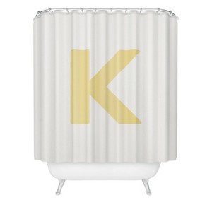 Deny Designs April Lane Art Block Monogram Shower Curtain - 1 of 3