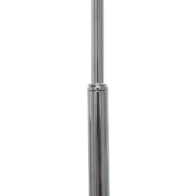 Elegant 66" Arched Brushed Nickel Floor Lamp with White Fabric Shade