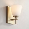 Possini Euro Design Modern Wall Light Sconce Brass Warm Hardwired 5" Wide Fixture White Frosted Glass for Bedroom Bathroom Bedside - 2 of 4