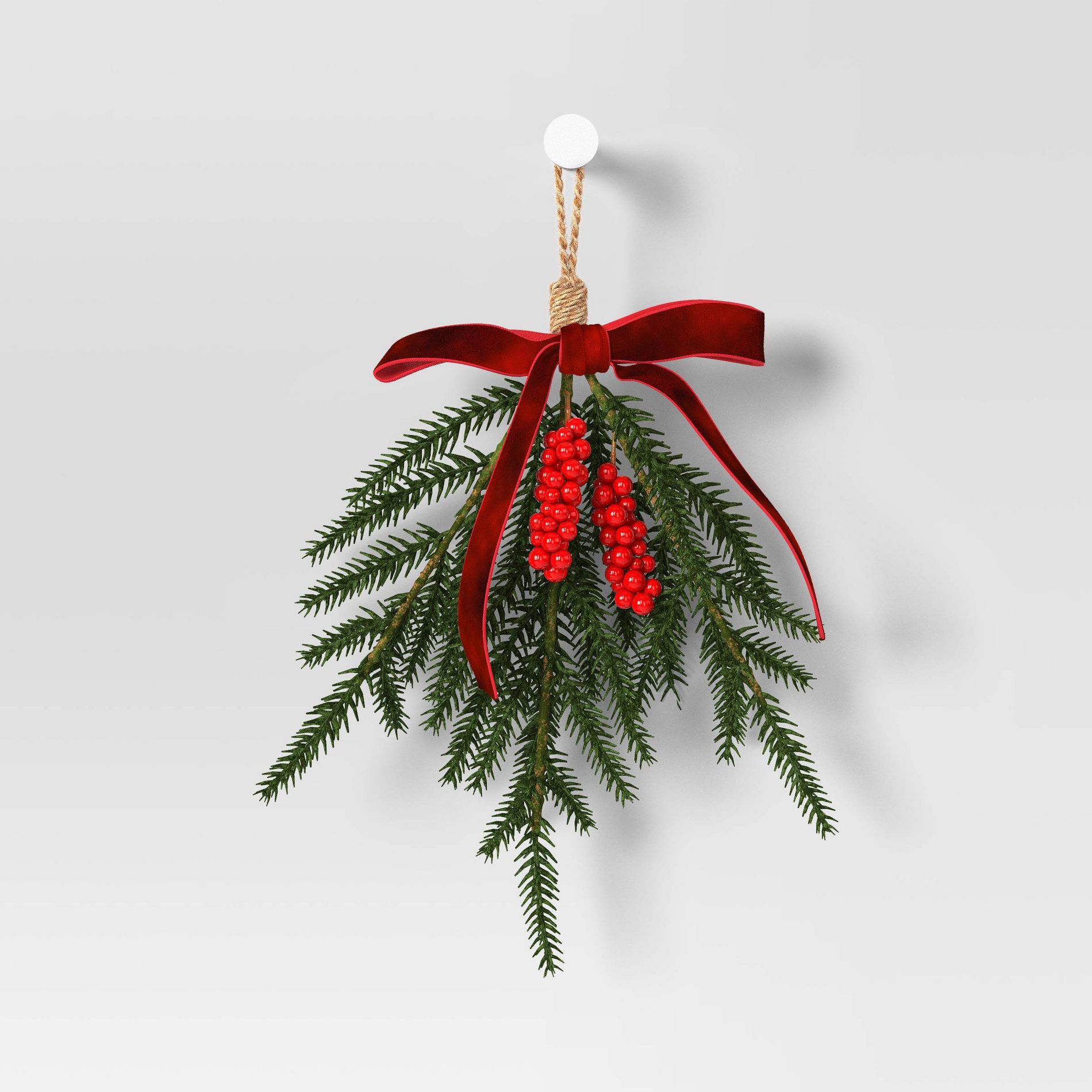 Christmas Set of 4 Mini Swag Red Berries and Red Bow - Wondershop™