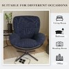 Kumasinova 360° Swivel Office Chair, Modern Ergonomic Office Chair with Faux Leather and Black Metal Base Frame, No Wheels, Home Office Desk Chairs - 3 of 4