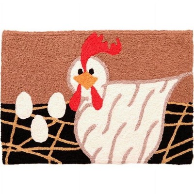 Jellybean Proud Mama Chick 20"x30" Washable Accent Doormat – Colorful Indoor/Outdoor Mat, Durable & Easy to Clean