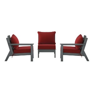 WestinTrends Avalon Outdoor Patio HDPE Loveseat Sofa with Patio Cushions - 1 of 4