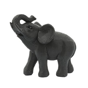 Sagebrook Home 7" Elephant Sculpture - Decorative Polyresin Elephant Statue For Home Decor - Table Accent, Desktop Figurine - 1 of 4