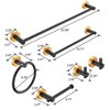 24-Inch Multicolored Aluminum Towel Rack Set - 6-Piece Wall-Mounted Bathroom Collection - 4 of 4