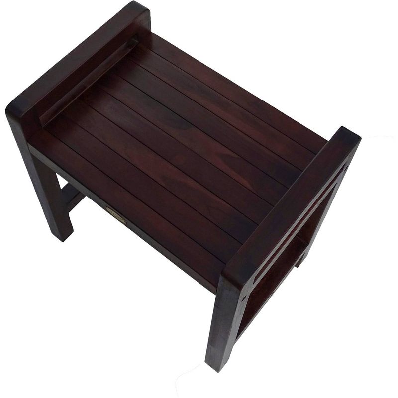 20&#34; Eleganto DT107 Wide Teak Wood Shower Bench with Handles - DecoTeak, 5 of 10
