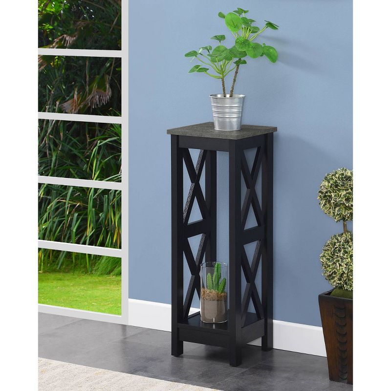 Oxford 2 Tier Plant Stand Cement/Black -  Breighton Home , 2 of 6