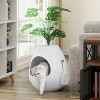 LunaLulinlk White artificial plant cat litter box with deodorizing scoop - 3 of 4