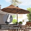 Double-sided Patio Umbrella, 9.7 ft. Outdoor Umbrella with 45-Degree Tilt and Crank, LED Solar Light and 12 Ribs - 4 of 4