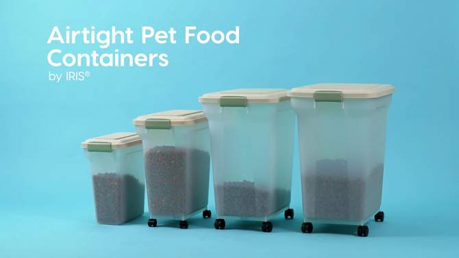 IRIS USA Airtight Pet Food Container with Scoop, 2 of 5, play video