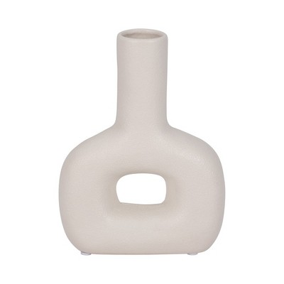 Sagebrook Home 8" Dolomite Open Cut-Out Vase Contemporary Abstract Table