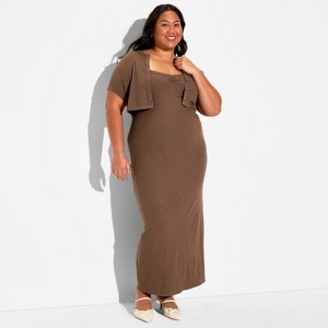 Women's Ribbed Maxi Bodycon Dress and Cardigan Set - Wild Fable™ - 1 of 3
