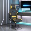 vidaXL Gaming Chair with Footrest, Black and Yellow, Fabric - 2 of 4
