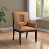 Meridian Furniture,Gwendolyn Cognac Vegan Leather Dining Arm Chair - 2 of 4