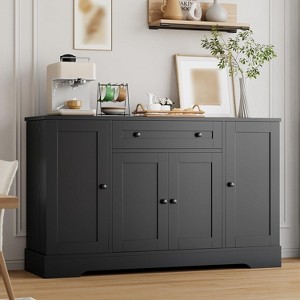 Sideboard Buffet, Four-Door Sideboard Storage Cabinet with Cabinet Doors, Kitchen Dining Storage Cabinet, Versatile Coffee Bar - 1 of 4
