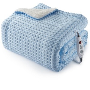 Coucheta cozy Waffle-Knit Heated Throw – Quick-Warm Tech, Easy LCD Controller, 10 Heat Settings & 1-12H Auto Power-Off - 1 of 4