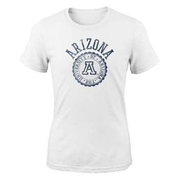 NCAA Arizona Wildcats Girls' White Crew Neck T-Shirt
