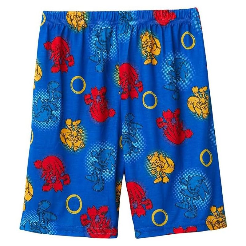 Sonic The Hedgehog Boy's 2-Piece Sleep Shirt and Shorts Pajama Set, 5 of 7