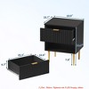 1/2 Pack Modern Nightstand with USB Charging Station, Gold & Wood Fluted Bedside Night Stand with 2 Drawers - 3 of 4