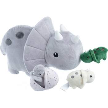 PixieCrush Mommy Dinosaur with 3 Baby Dinos in her Tummy Stuffed Animals - Age 3-8