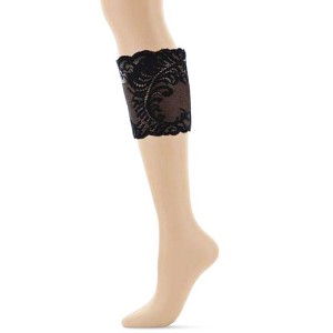 Natori Women's Feather Lace Boot Topper Black One Size Fits Most - 1 of 1