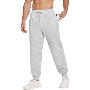 Pinspark Men's Fleece Joggers with Zipper Pockets Tapered Sweatpants Cotton Sweat Pants for Mens Heavyweight Lounge Pants - 1 of 4