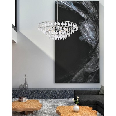 Ella 28-Inch Chrome Pendant with Crystal Accents