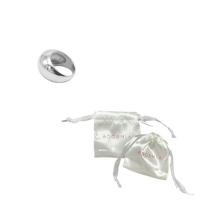 Adornia Tarnish Resistant Rhodium Plated Dome Ring - image 3