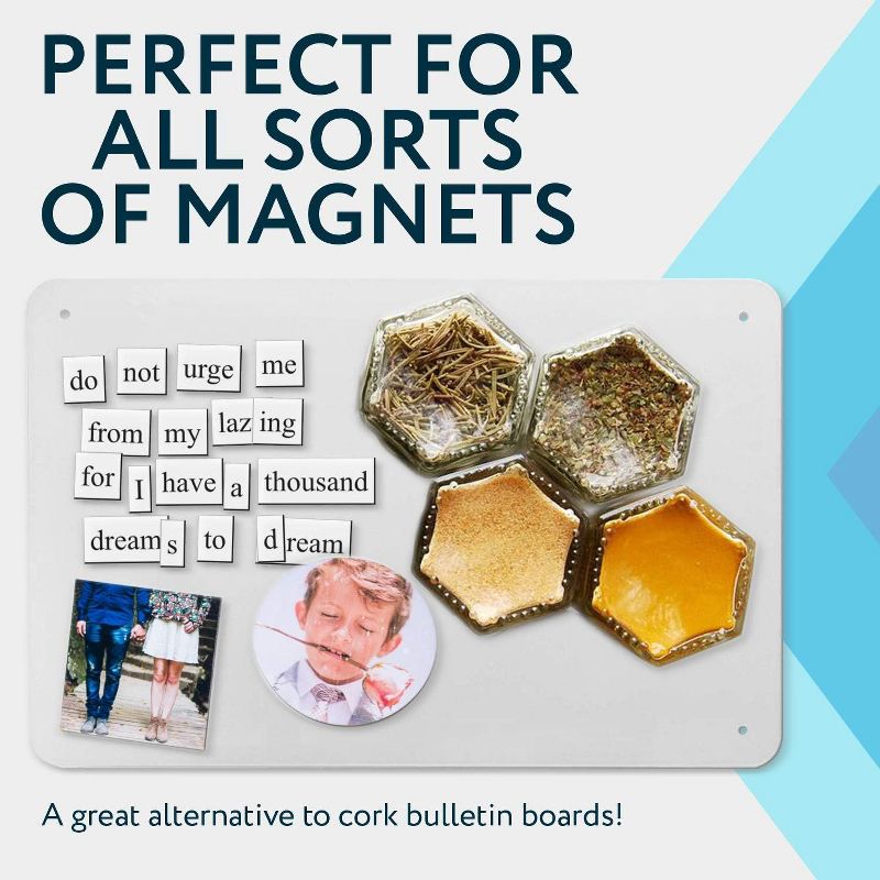 Impresa Magnetic Board for Wall - Board for Office, Home, Kitchen, and Classroom- Great for All Types of Magnets - Powder Coated Steel (17.5 x 12 In), 3 of 7