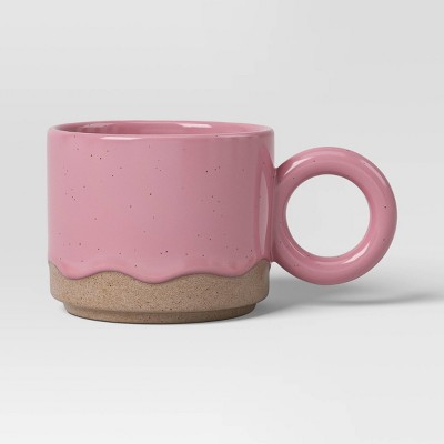 16 fl oz Drippy Glaze Mug Pink - Room Essentials™