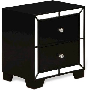 East West Furniture,Nella Wood Nightstand with 2 Drawers for any Bedroom - Black Legs - 1 of 3