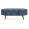 VisioGear Oval Ottoman, Storage Bench with Wood Legs for Living Room, Dark Blue, 43.5"*16"*16" - 2 of 4