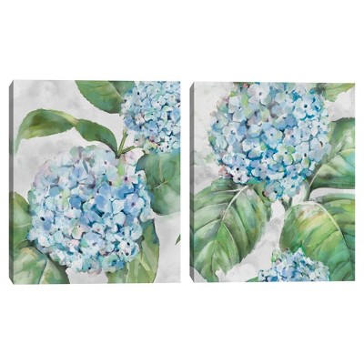 (Set of 2) 16" x 20" Hydrangea Portraits I and II by Studio Arts Canvas Art Prints - Masterpiece Art Gallery