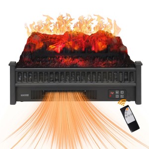 ChicFurnit Indoor Fireplaces 23" Freestanding Fireplace Fireplace Heater with Realistic Flames 1400W for Living Room, Black, 25.98"*10.24"*12.99" - 1 of 4