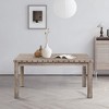 Log Rural Style Dining Table Rectangle Wooden Top with Nailhead for Farmhous Restaurant-Morden Fort - 2 of 4