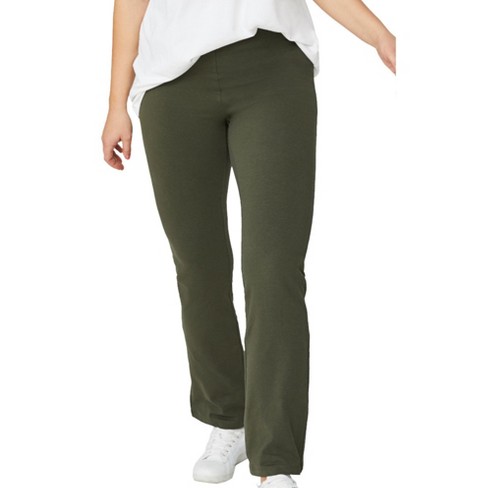 Ellos Women's Plus Size Knit Bootcut Leggings, 18/20 - Deep Olive : Target