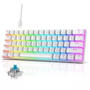 60% Wired Mechanical Gaming Keyboard, Compact 61 Keys, RGB Backlit Mini Keyboard, for PC/Mac - 1 of 1