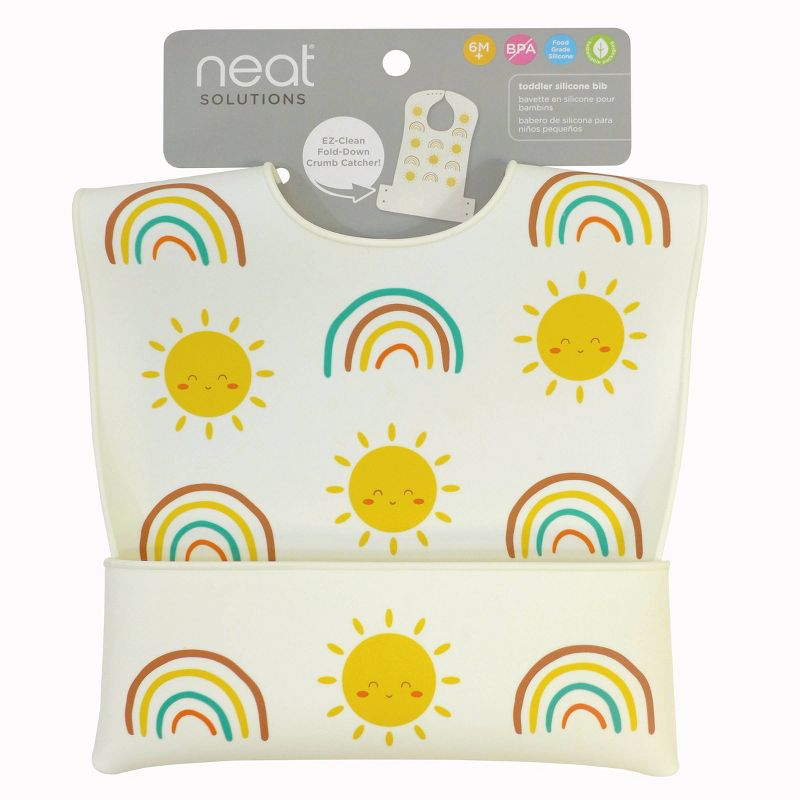Neat Solutions Toddler Silicone Fold Down Bib - Neutral, 1 of 11