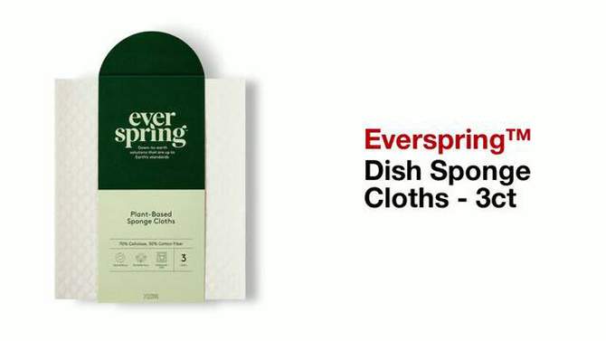 Dish Sponge Cloths - 3ct - Everspring&#8482;, 2 of 5, play video