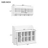 4-In-1 Particle Board Hall Tree Entryway With Bench And Wall Mounted Storage,Coat Rack And Shoe Storage,For Hallways,Living Room-Cuddlewood - 4 of 4
