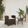 vidaXL Reclining Patio Chair with Cushions Brown Poly Rattan - 3 of 4