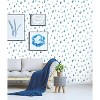 RoomMates Clara Jean Raindrops Peel and Stick Wallpaper Blue: Removable Vinyl Wall Decal for Kids', 28 Sq Ft Coverage - 2 of 4