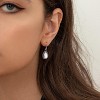 Small Teardrop Crystal Dangle Earrings, Silver Boho Vintage Drop Earrings for Women - 4 of 4