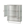DOMETOUR 23.62" Glass Doors Modern Two-door Wall Cabinet with Open Shelf and Towel Rack for Entryway Living Room Bathroom Dining Room - 4 of 4